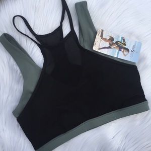 NEW high neck mesh sports bra